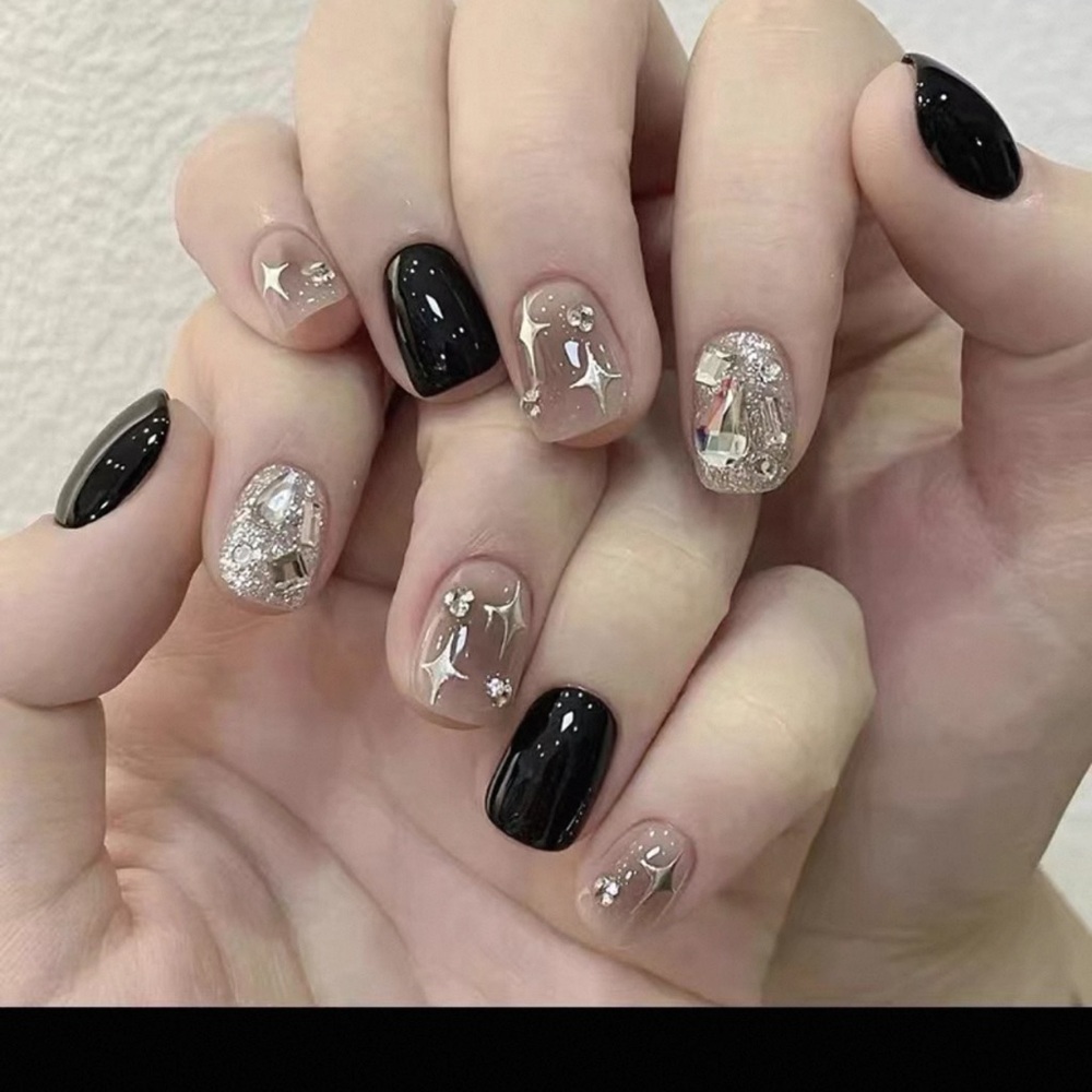 Black and Silver Nail Art Set